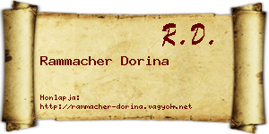 Rammacher Dorina névjegykártya